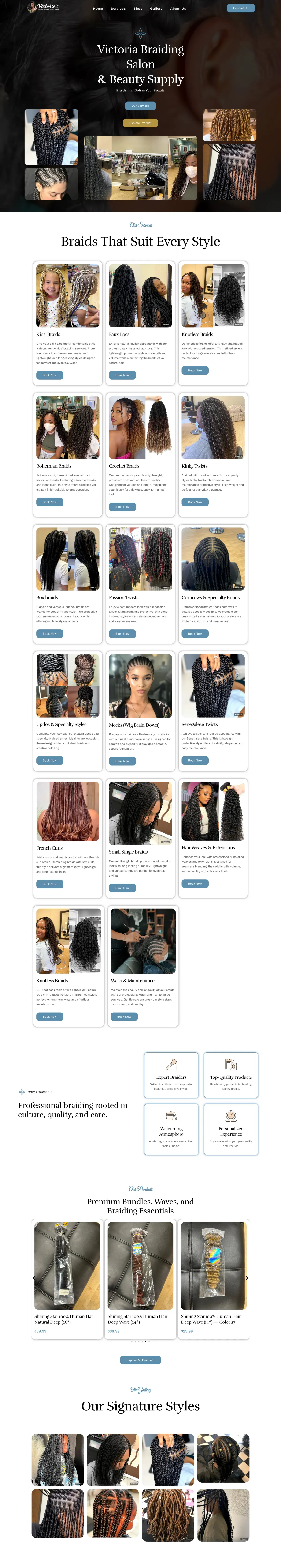 Victoria Braiding Salon — full page